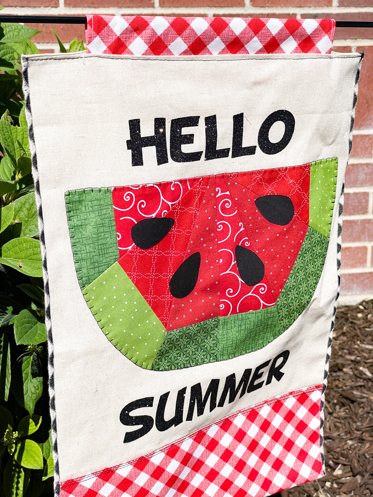 Hello Summer Garden Flag 