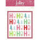 Jollity 'Woody Shepherd' finished quilt pattern cover, size 59" x 64" (WS90). The cover features a festive 'HO HO HO' holiday quilt design with red, pink, green, and light blue letters and pine trees on a white background.