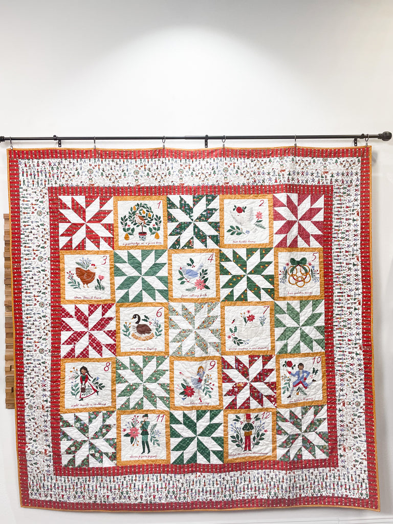 Twelve Days of Christmas Quilt (80 1/2" x 80 1/2")