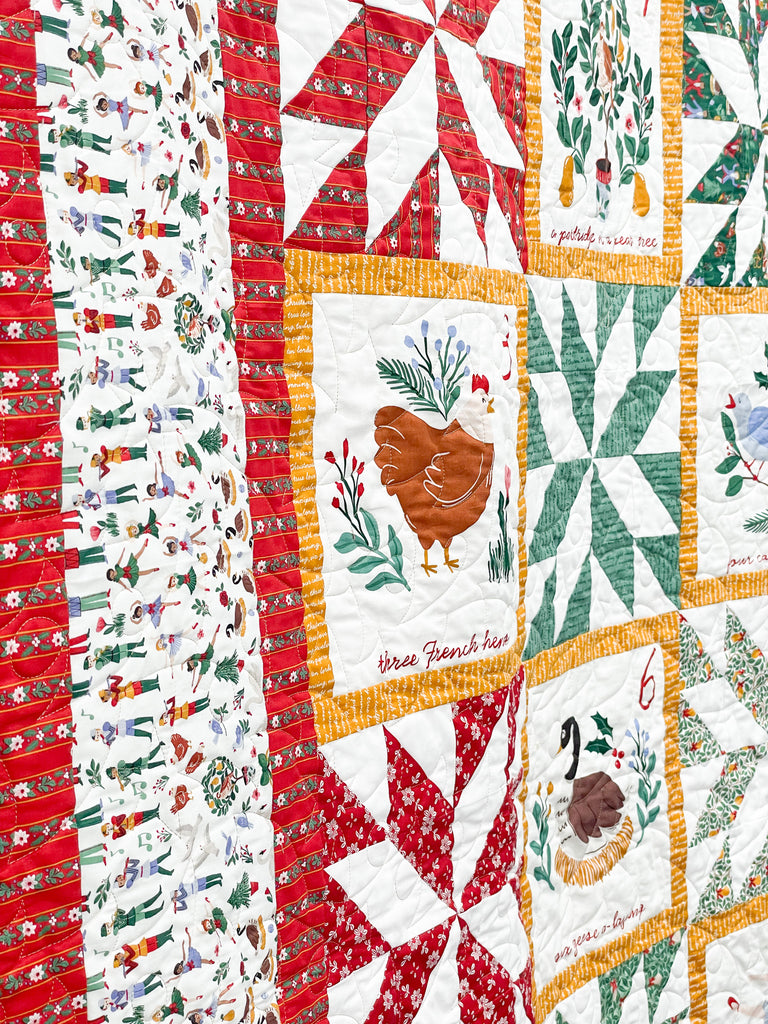 Twelve Days of Christmas Quilt (80 1/2" x 80 1/2")