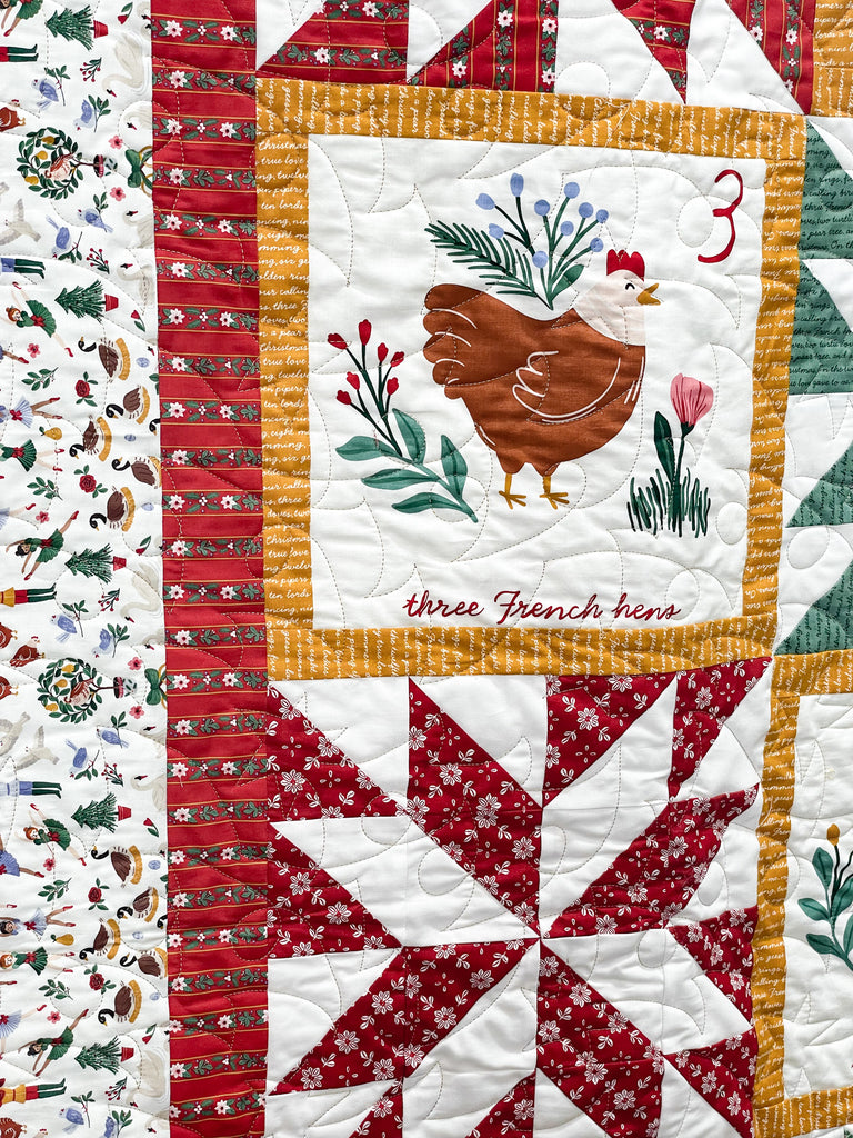 Twelve Days of Christmas Quilt (80 1/2" x 80 1/2")