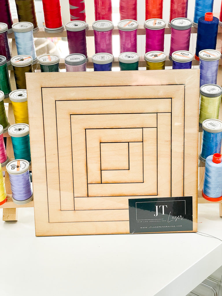 Laser Cut Log Cabin Block Puzzle 