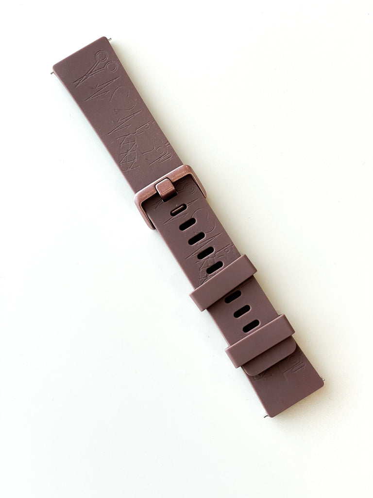 MGQS Small Exercise Watch Band - Sewing Heartbeat - Chestnut (Fitbit)