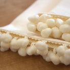 Kimberbell Ivory Linen Place Mats with pom-poms