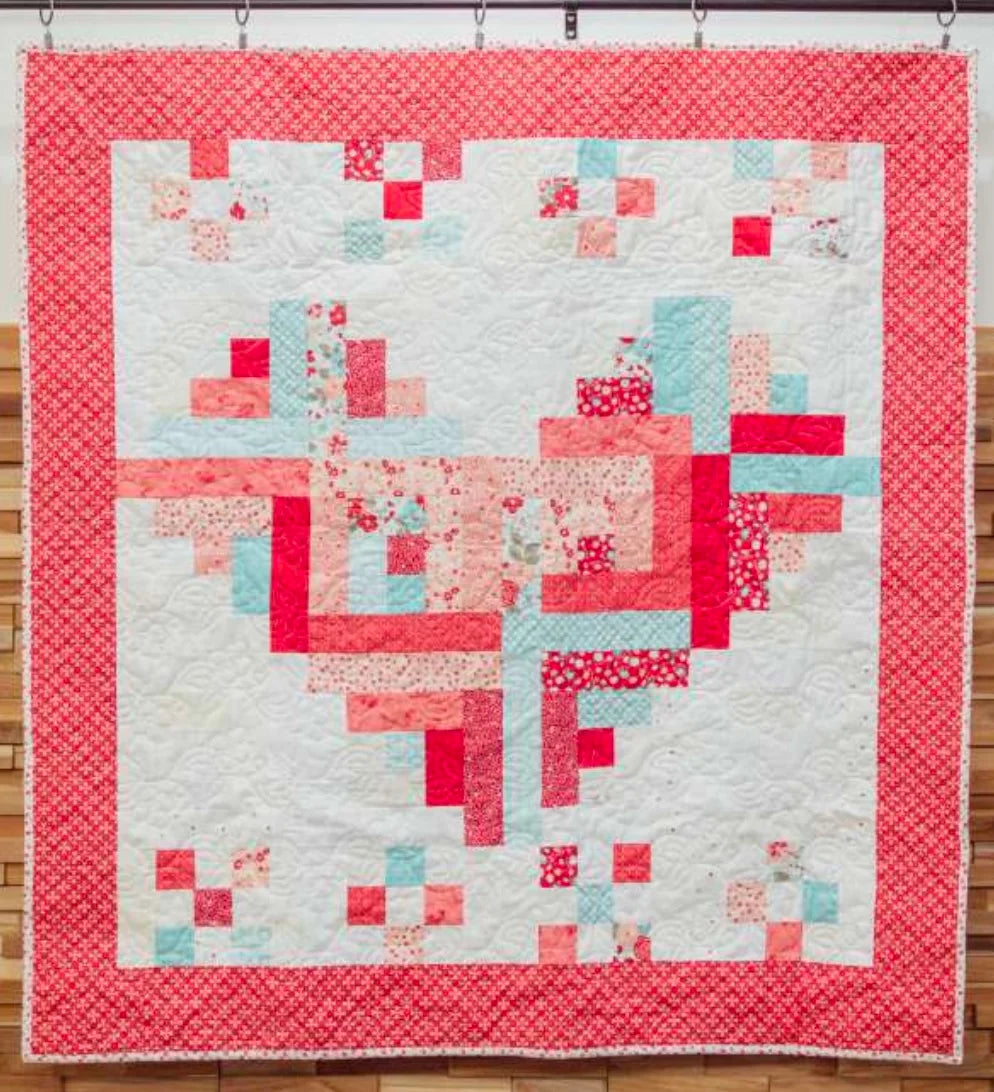 Log Cabin Heart Quilt (Downloadable Pattern)