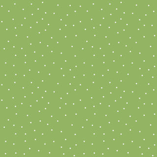 green with white polka dots