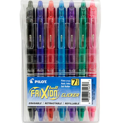 Frixion Clicker Gel Pen 7ct Ast