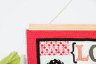 Decorative wall hanging with text and patterns on a white background 36" wall hanger