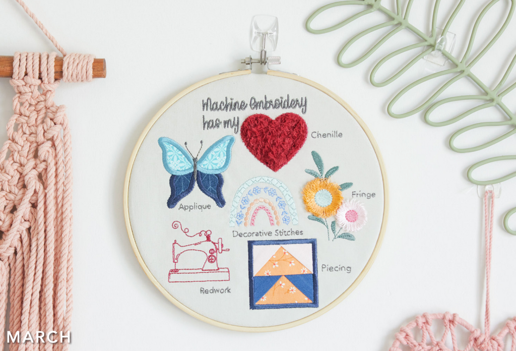 monthly embroidery projects