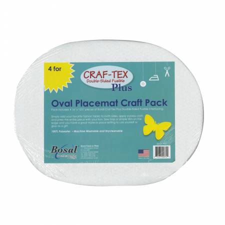 Placemat Craft Pack 16"x12.5" Oval 4 pk