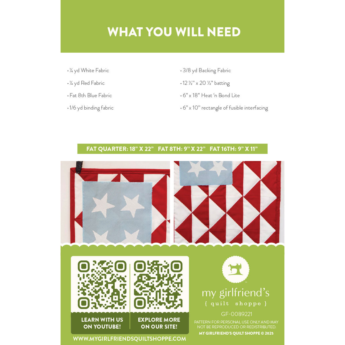 Patriotic Porch Pennant (Downloadable Pattern) Back