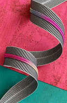 Zipper Tape- Black Stripe with Rainbow