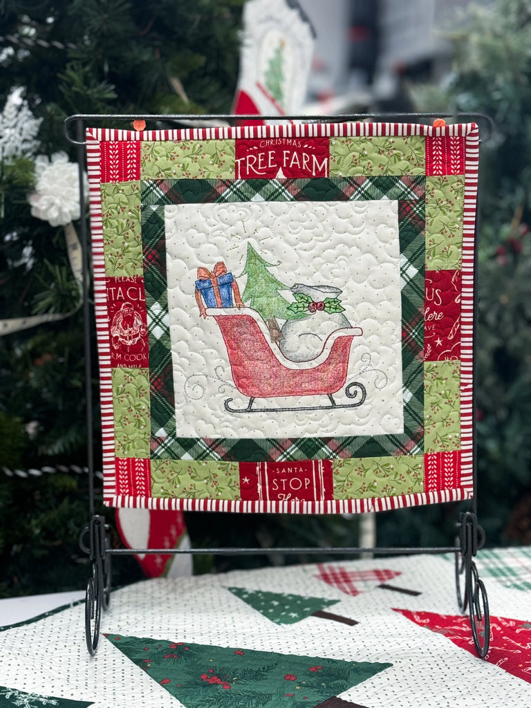 Santa's Sleigh Machine Embroidery/hand Stitching Pattern