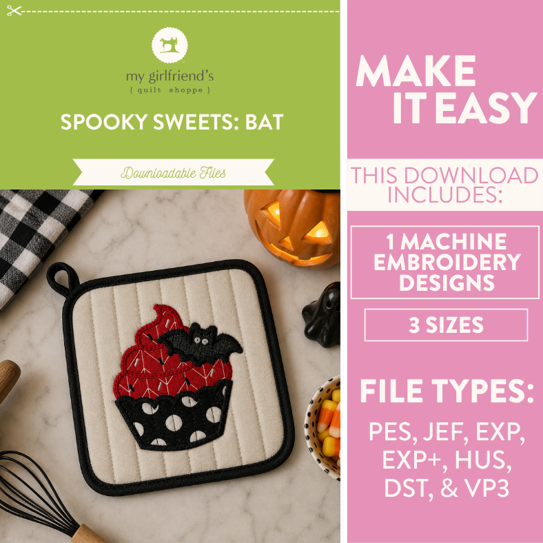 Halloween-themed product with cupcake design featuring a bat on a marble surface.