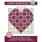 Pattern cover for the 'Starry Sweetheart' quilt by Lisa Lund of Shadow Valley Quilts, showing a heart-shaped quilt design in shades of pink, purple, and beige on a white background with brand logos.