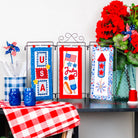 Decorative items with 4th of July theme on a table