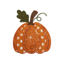 Decorative pumpkin with polka dot pattern on a white background