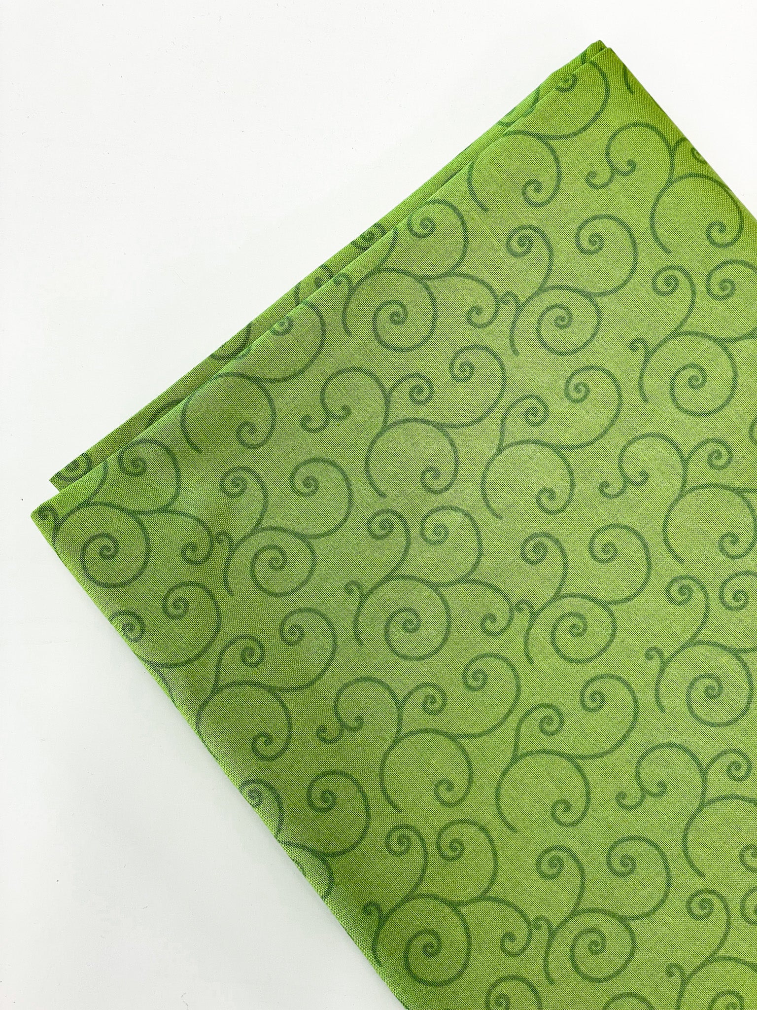 One Hoop Wonders Tree Farm Backing. Green with dark green swirls 