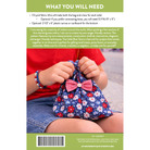 Pattern book cover for a fabric bag with bow, showing a child holding the bag.