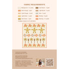 Fabric requirement chart for a quilt pattern with turtle design on a beige background