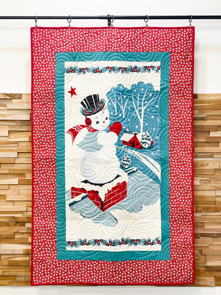 Winter in Snowtown Panel Quilt 36" x 56"