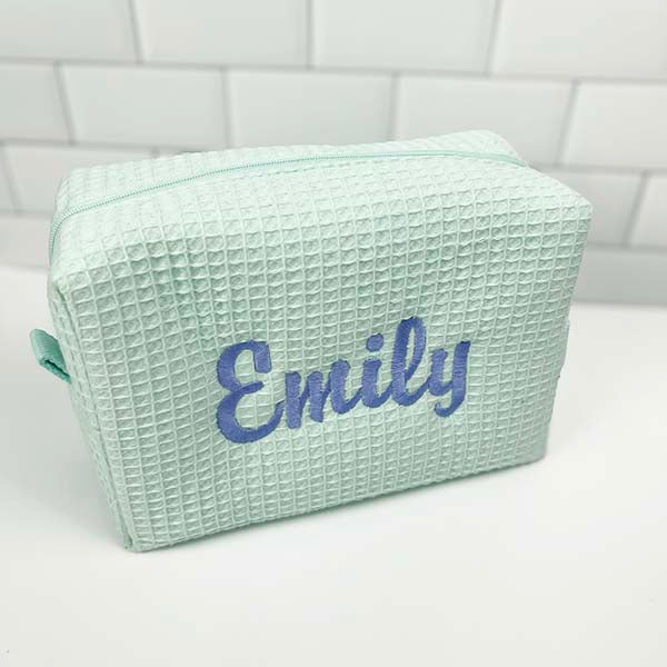Waffle Weave Cosmetic Bag -Mint – My Girlfriend's Quilt Shoppe