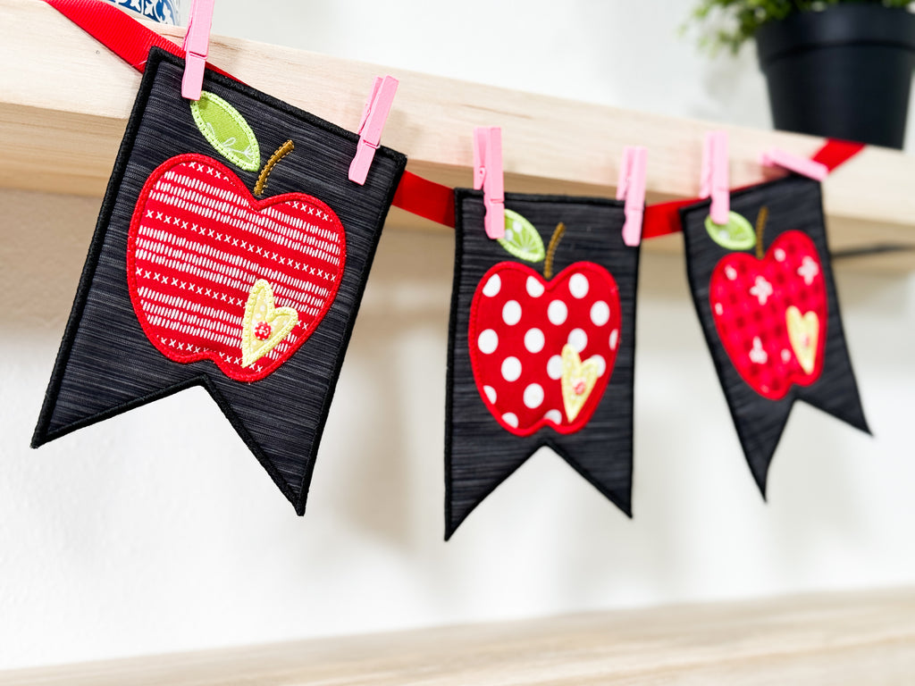 Apple Harvest Banner - SEW and EMB (downloadable pattern)