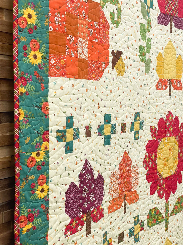 Autumn Afternoon Sampler Quilt 72 3/4" x 79 3/4"