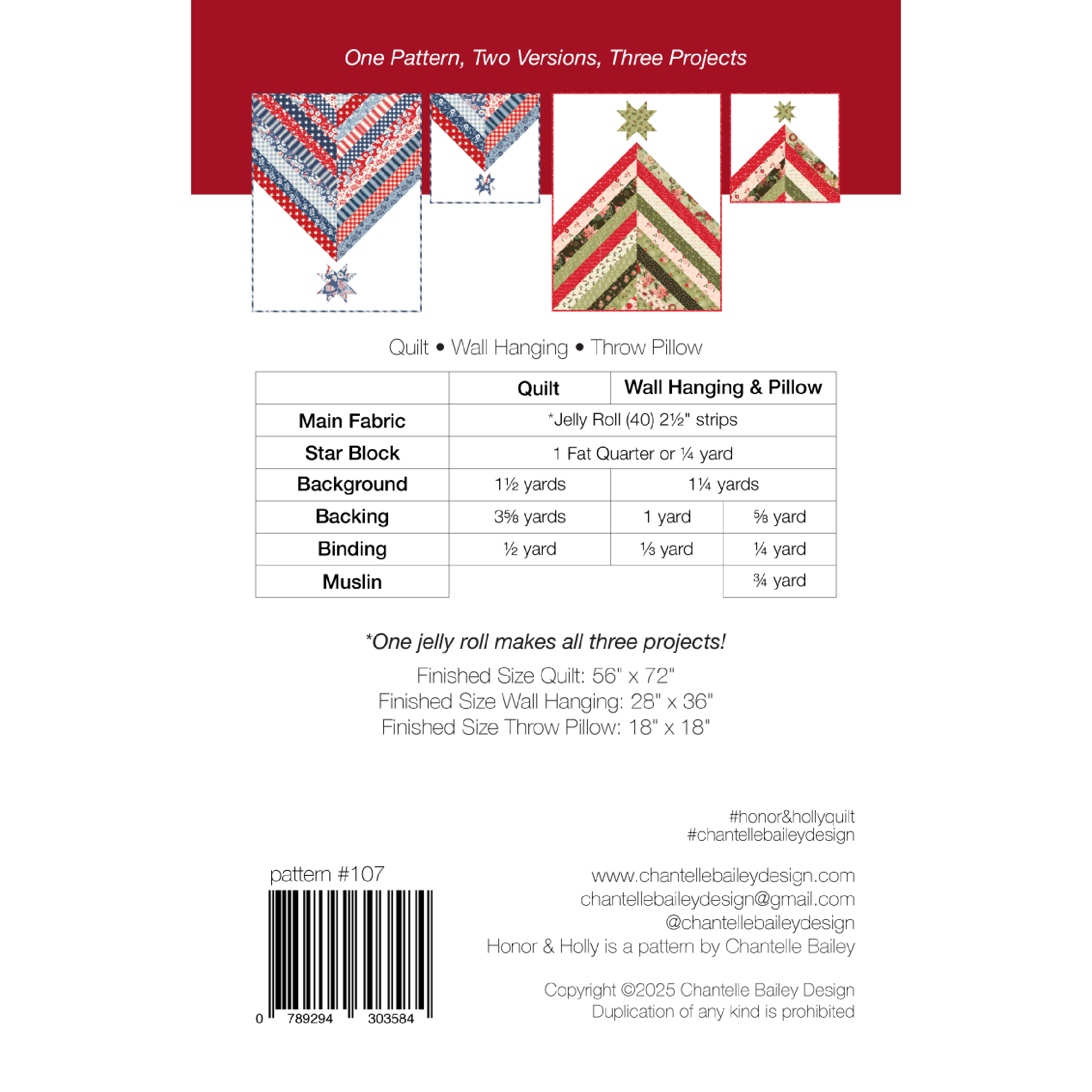 Pre-order Honor & Holly Pattern by Chantelle Bailey- Back