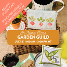 Promotional flyer for a garden-themed in-store class with gardening-themed products.