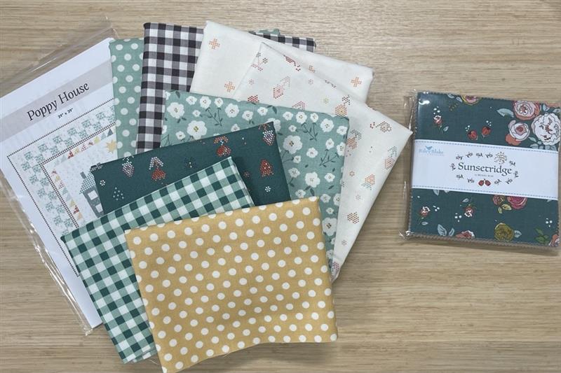 Poppy House Quilt Kit  39 x 39