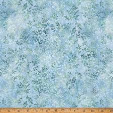 Ditsy Leaves- Blue 1 Yard Cut