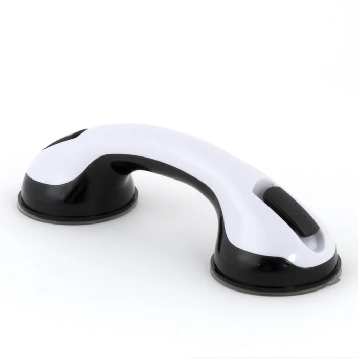 White and black grab bar on a white background