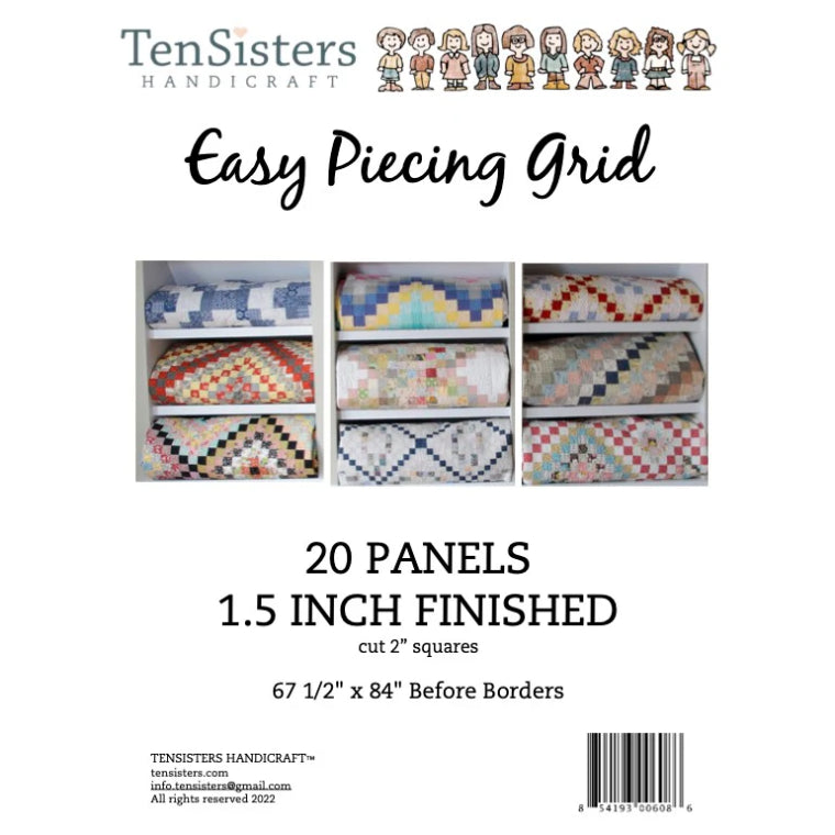 Easy Piecing Grid  20 Panels 1.5" Finished 