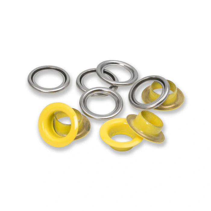  Eyelets with washers 11 mm yellow 20pc
