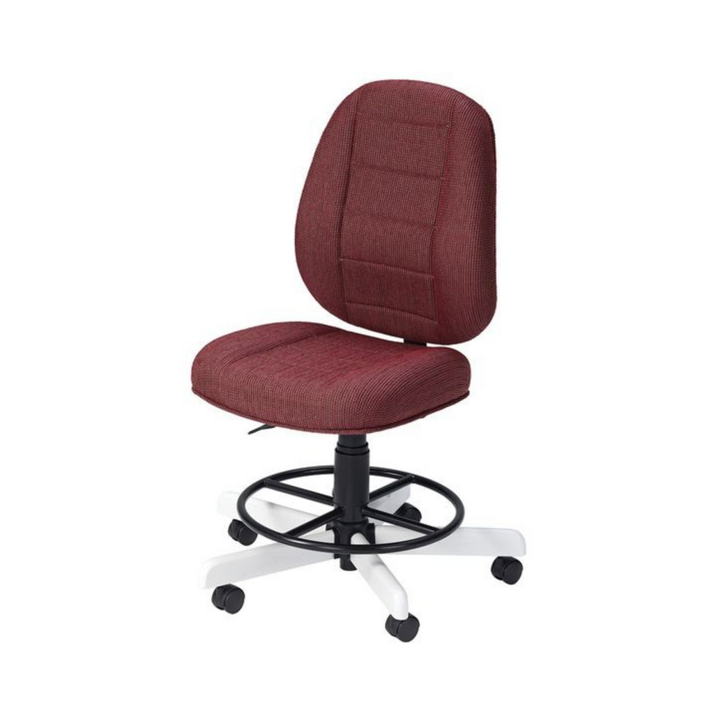 armless red desk chair
