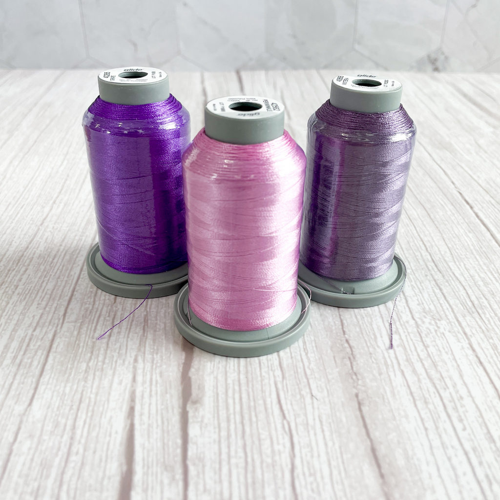 thread bundle in purples
