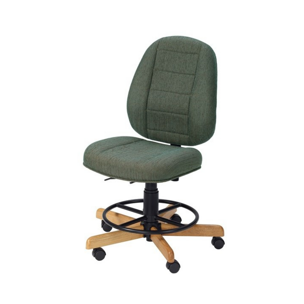 armless green chair