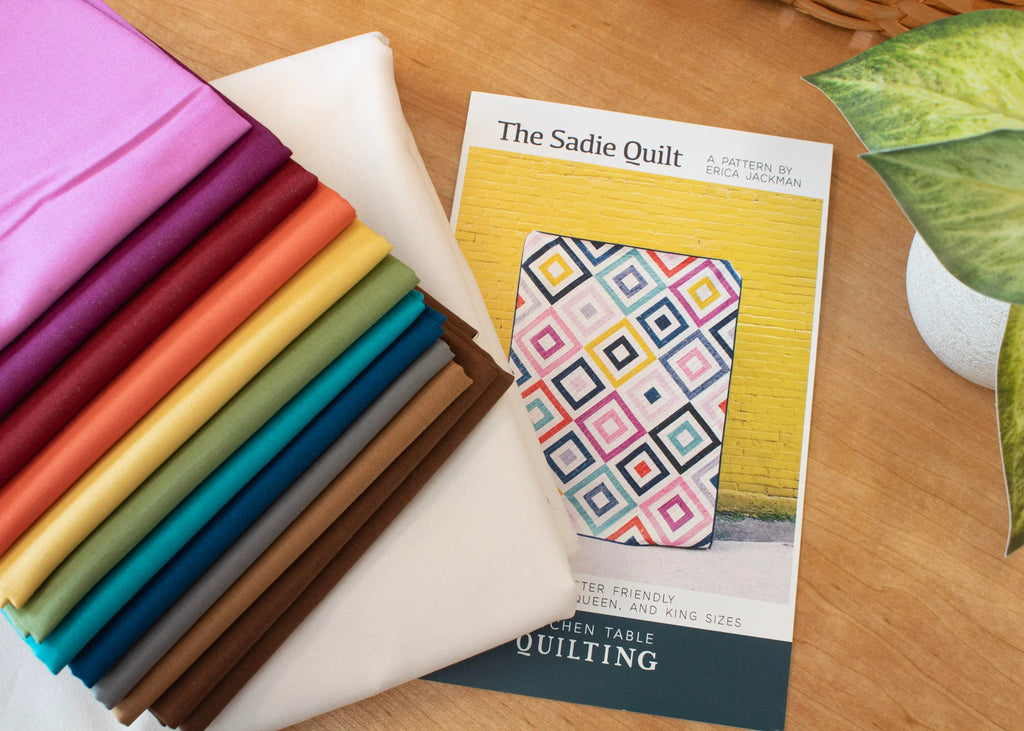 The Sadie Quilt Kit Lap Size 59" x 79" fabric and pattern