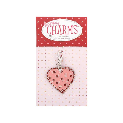 Bee Dots Heart Enamel Happy Charm