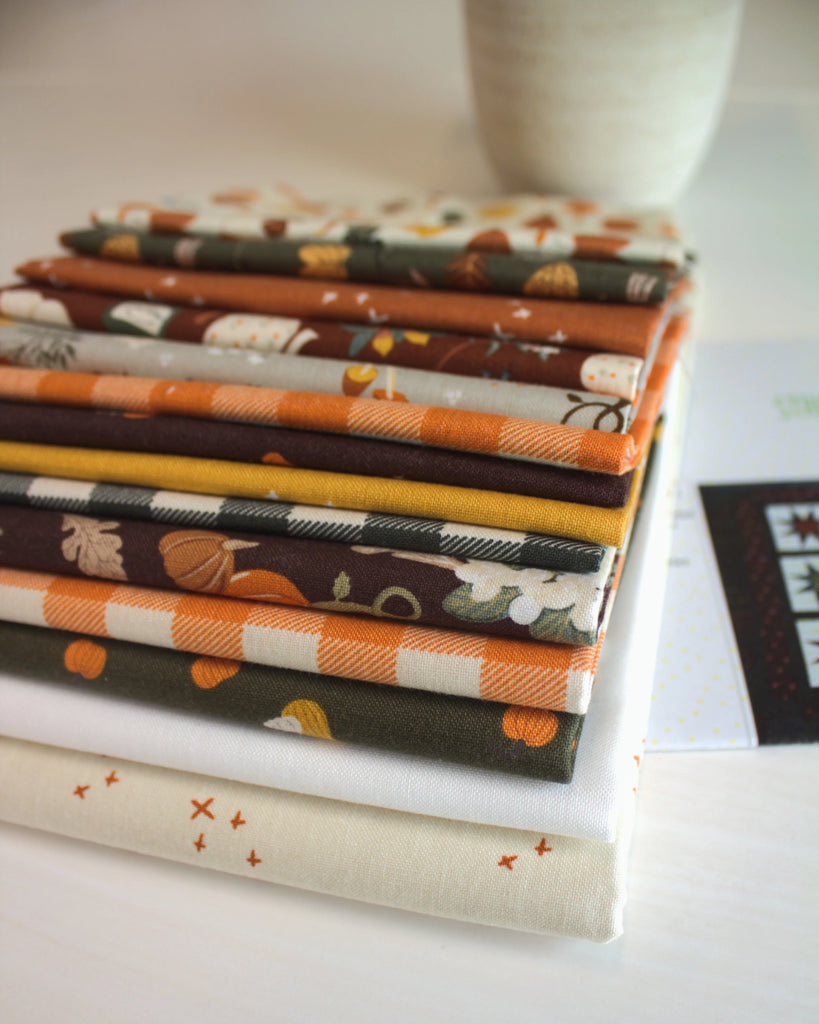 Strippy Stars Mini Quilt-Pumpkin Spice fabric