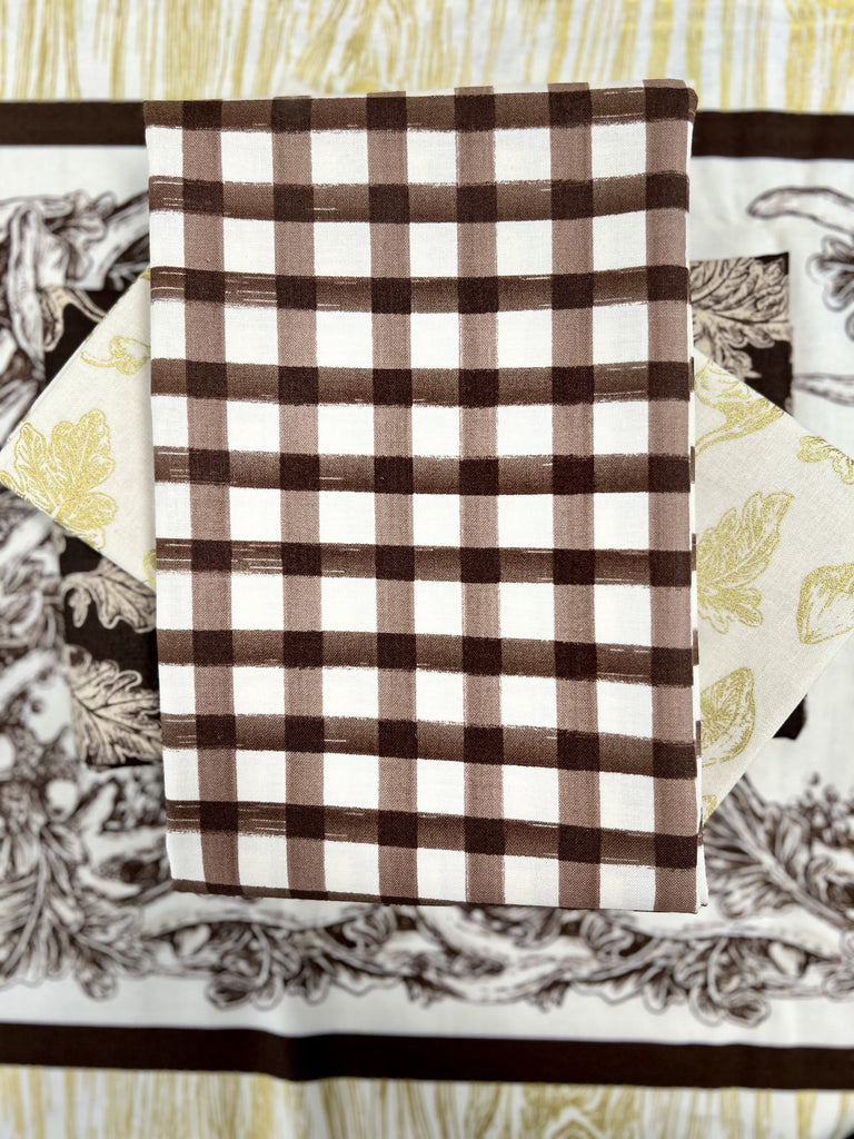 September Gingham Brown Binding