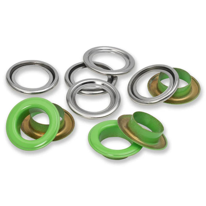 Eyelets with washers 14 mm light green 15pc – My Girlfriend's Quilt Shoppe