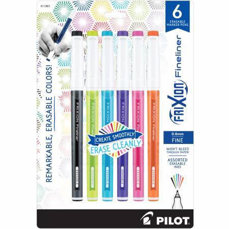 Frixion Fineliner Pen 6ct Assortment