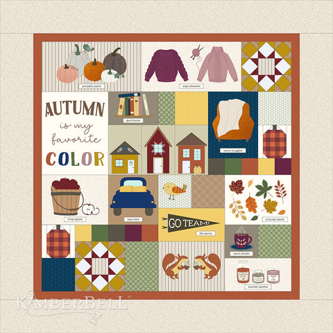 machine embroidered fall quilt