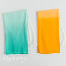 orange and blue tea towel blanks